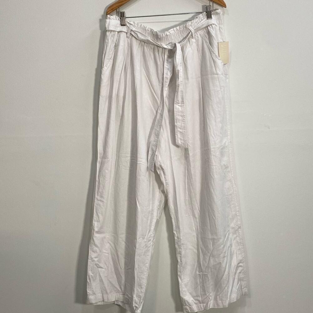 Nurture by‎ Westbound 1Xs Pants Linen Rayon White